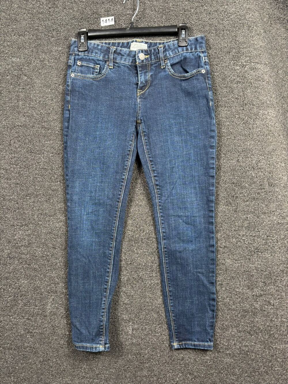 Aeropostale Ashley Ultra Skinny Cropped Jeans Women's Sz 5/6 Blue Mid Rise Denim